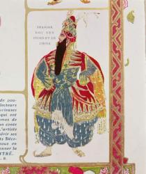 Shariar, King of the Indies and China, costume design for Diaghilev's production of 'Scheherazade', 1910 (litho) | Obraz na stenu