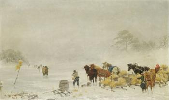 Sledges on the Ice, 1873 (oil on canvas) | Obraz na stenu