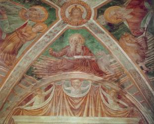 God the Father at the Cornerstone, Christ blessing, on the Ceiling, God the Father blessing (fresco) | Obraz na stenu