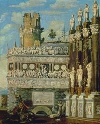 Fantastical Architecture with St. George and the Dragon, 1622 | Obraz na stenu