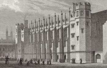 The New Hall, Christ's Hospital, 1828 (engraving) | Obraz na stenu
