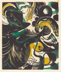 Genesis II (Schopfungsgeschichte II), 1914 (woodcut in yellow, black, and green) | Obraz na stenu