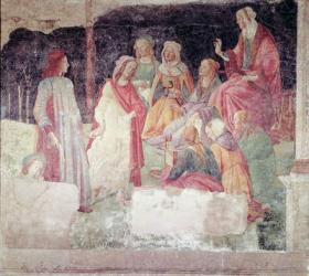 Young Man Greeted by Seven Liberal Arts, from the Villa Lemmi (fresco) | Obraz na stenu