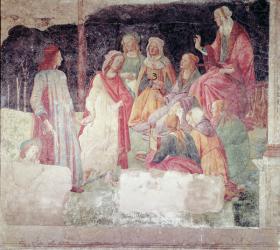 Young Man Greeted by Seven Liberal Arts, from the Villa Lemmi (fresco) | Obraz na stenu