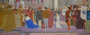 The Crowning at Reims of the Dauphin, from Joan of Arc Series E, 1907 (oil & gold leaf on canvas) | Obraz na stenu