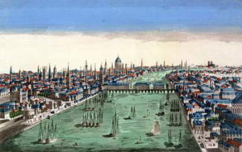 General View of London (coloured etching) | Obraz na stenu