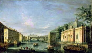 View of the Fontanka River in St Petersburg, 1750s (oil on canvas) | Obraz na stenu