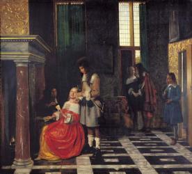 The Card Players, c.1663-65 (oil on canvas) | Obraz na stenu