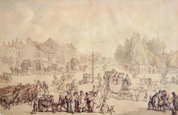 Elephant and Castle (hand coloured engraving) | Obraz na stenu