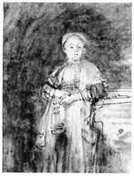 Woman with a Candle, c.1631 (pen, ink & wash on paper) | Obraz na stenu