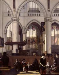 The Interior of Oude Kerk, Amsterdam, c.1660 (oil on canvas) | Obraz na stenu