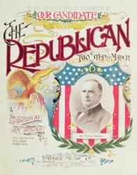 'The Republican Two Step and March', song sheet dedicated to William McKinley, 1896 (colour litho) | Obraz na stenu