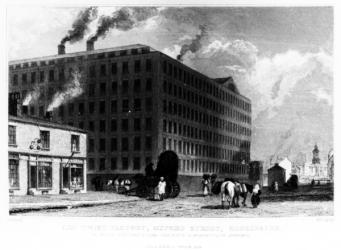 The Twist Factory, Oxford Street, Manchester, engraved by John McGahey, 1829 (engraving) | Obraz na stenu