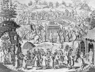 Procession of a bride going home to her husband, engraved by N. Parr (engraving) (b/w photo) | Obraz na stenu