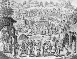 Procession of a bride going home to her husband, engraved by N. Parr (engraving) (b/w photo) | Obraz na stenu