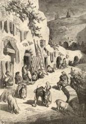 Gypsy Caves, Sacro Monte, Granada, Spain, from 'Spanish Pictures' by the Reverend Samuel Manning, published in 1870 (engraving) | Obraz na stenu