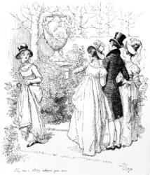 'No, no, stay where you are', illustration from 'Pride & Prejudice' by Jane Austen, edition published in 1894 (engraving) | Obraz na stenu