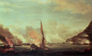 Destruction of the floating batteries at Gibraltar, 13 September 1782, 1782 (oil on canvas) | Obraz na stenu