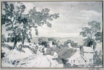 The Entrance to the Village of Edensor, 1801 (pencil and sepia wash) | Obraz na stenu