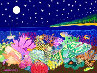 Moonlit Ballade, 1999, acrylic gouache on paper | Obraz na stenu