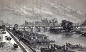 Modern Paris: The Pont Neuf, 1845 (engraving) | Obraz na stenu