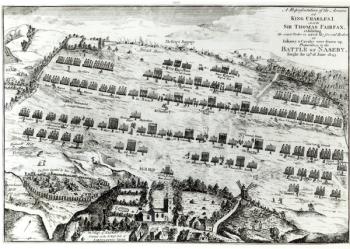 Preparation for the Battle of Naseby, fought on the 14th June 1645 published in 'The History and Antiquities of Naseby' by John Mastin, 1792 (engraving) (b/w photo) | Obraz na stenu