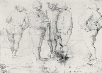 Peasants in Conversation (pen & ink on paper) | Obraz na stenu