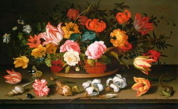 Basket of flowers, 1625 (oil on panel) | Obraz na stenu