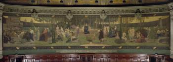 The Sacred Wood, mural in the Grand Amphitheatre depicting allegorical figures of the Sorbonne, Eloquence, Poetry, Philosophy, History, Botany, Geology, Physics and Geometry, 1887-89 (fresco) (see 88481 for detail) | Obraz na stenu