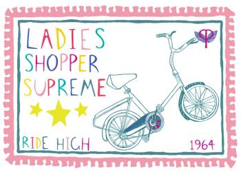 Ladies Shopper Supreme, pen and ink, digitally coloured | Obraz na stenu
