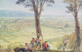 Rome from Monte Mario, c.1818 (w/c over pencil on paper) | Obraz na stenu
