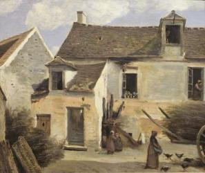 Courtyard of a bakery near Paris, or Courtyard of a House near Paris, c.1865-70 (oil on canvas) | Obraz na stenu