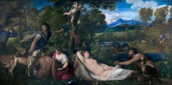Pardo Venus or Jupiter and Antiope (oil on canvas) | Obraz na stenu