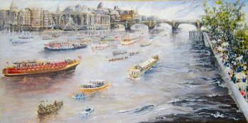 Jubilee Pageant on the Thames | Obraz na stenu