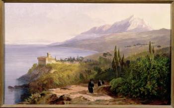 Mount Athos and the Monastery of Stavroniketes, 1857 (oil on canvas) | Obraz na stenu