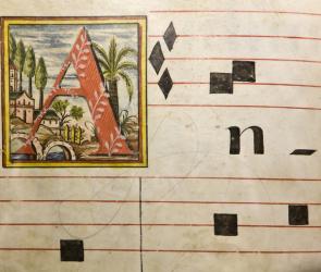 Historiated initial 'A' (vellum) | Obraz na stenu