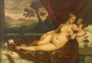 Venus and Cupid (oil on canvas) | Obraz na stenu