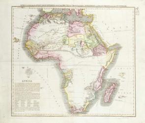 Map of Africa, 1821 (colour litho) | Obraz na stenu