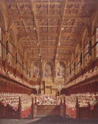 Queen Victoria in the House of Lords (colour engraving) | Obraz na stenu