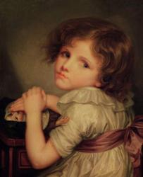 Child with a Doll (oil on canvas) | Obraz na stenu