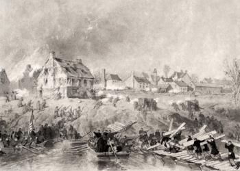 The Attack on Fredericksburg, Virginia, from 'National History of the War for the Union', 1860s (litho) | Obraz na stenu