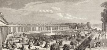 Le Grand Trianon, Versailles, in the 18th century, from 'XVIII Siecle Institutions, Usages et Costumes', published 1875 (litho) | Obraz na stenu