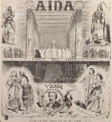 Poster advertising a performance of 'Aida' by Verdi, 1872 (engraving) | Obraz na stenu