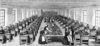 The Machine-room at Somervell Brothers, Netherfield, Kendal, illustration from 'Exhibition London 1862 - Illustrated Catalogue', 1862 (engraving) | Obraz na stenu