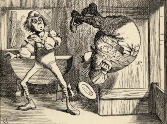 Father William does a back somersault, from 'Alice's Adventures in Wonderland' by Lewis Carroll, published 1891 (litho) | Obraz na stenu