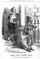 The Old News Boy, 1860 (engraving) | Obraz na stenu