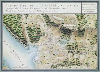 Map of Fisk-Kill and the position of the French army in 1782, from 'Guerre de l'Amerique', 1782 (colour engraving) | Obraz na stenu