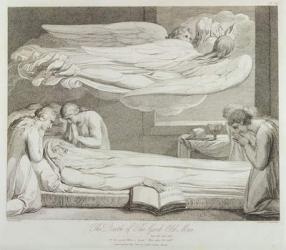 The Death of a Good Old Man, p.11, illustration from 'The Grave, A Poem', engraved by Luigi Schiavonetti (1765-1810), 1808 (etching) | Obraz na stenu