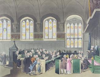 Court of Chancery, Lincoln's Inn Hall, engraved by Constantine Stadler (fl.1780-1812), 1808 (coloured aquatint) | Obraz na stenu