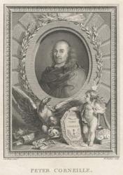 Pierre Corneille (1606-84) French playwright (engraving) (b&w photo) | Obraz na stenu